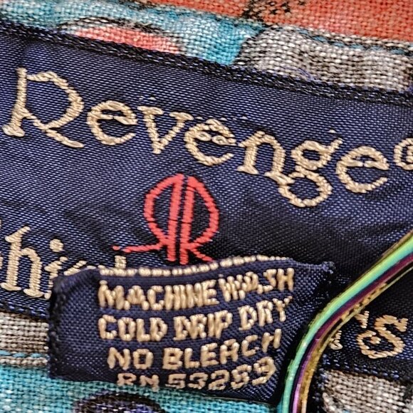 Revenge Shirtmakers Shirt Mens L 100% Cotton Allover Floral Tropical Print VTG - Picture 6 of 11